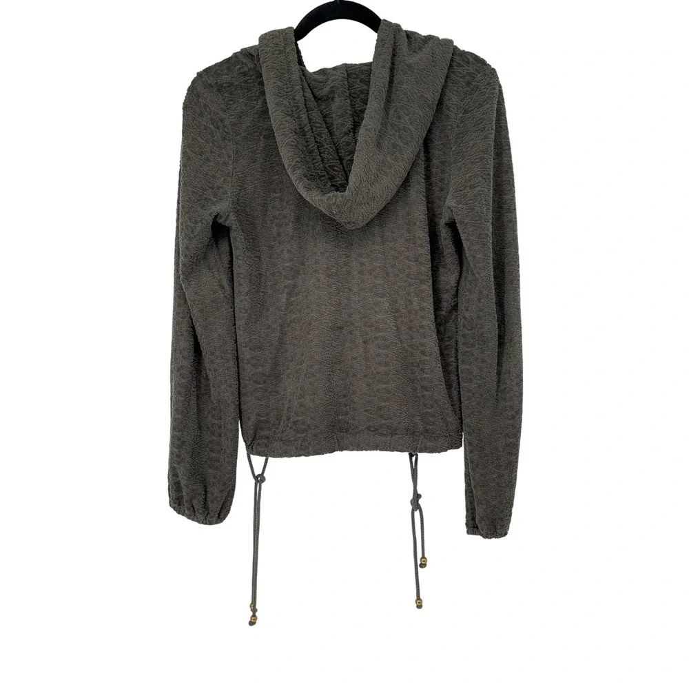 Juicy Couture Y2K Terry Cloth Hoodie Olive Green Full‎ Zip Drawstring Jacket